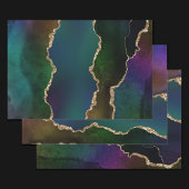 エギー・アゲート |ダークムーディージュジェルトーン神秘的なティール（緑がかった色） ラッピングペーパーシート