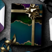 エギー・アゲート |ダークムーディージュジェルトーン神秘的なティール（緑がかった色） ラッピングペーパー