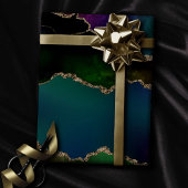 エギー・アゲート |ダークムーディージュジェルトーン神秘的なティール（緑がかった色） ラッピングペーパー