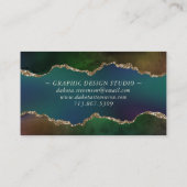 エギー・アゲート |ダークムーディージュジェルトーン神秘的なティール(緑がかった色) 名刺 (裏面)