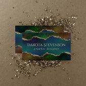 エギー・アゲート |ダークムーディージュジェルトーン神秘的なティール(緑がかった色) 名刺