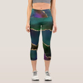 エギー・アゲート |濃いムーディージュジェルトーンティール(緑がかった色) カプリレギンス (正面)