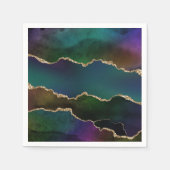 エギー・アゲート |濃いムーディージュジェルトーンティール(緑がかった色) スタンダードカクテルナプキン (正面)