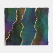 エギー・アゲート |濃いムーディージュジェルトーンティール（緑がかった色） フリースブランケット (正面(横))