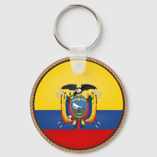 エクアカッコいいル国旗のシール キーホルダー (正面)