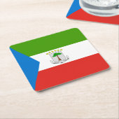 エクアトルギニアの国旗 スクエアペーパーコースター (アングル)