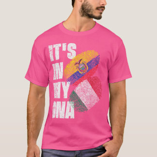 エクアドルとイタリアンミックスDNAフラグ伝統 Tシャツ