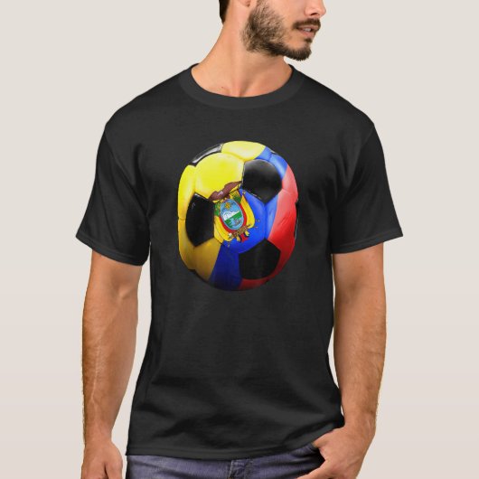 エクアドルのサッカーボール Tシャツ (正面)