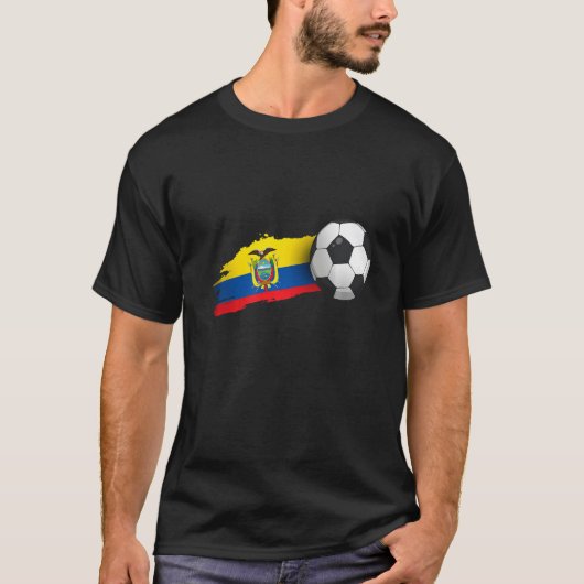 エクアドルのサッカーボール Tシャツ (正面)