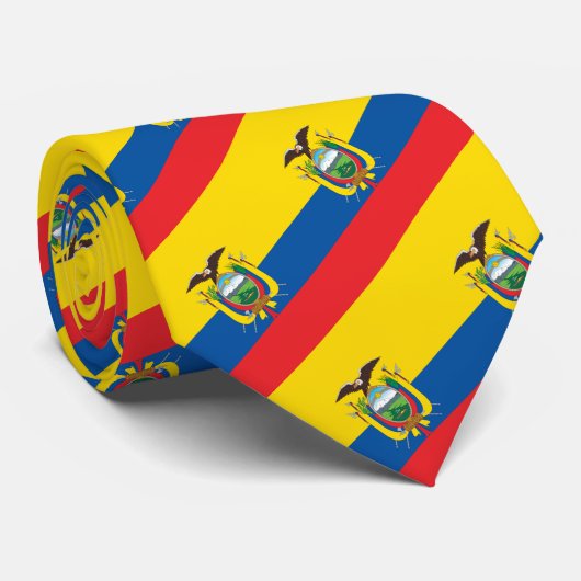 エクアドルのタイ、ファッションエクアドル国旗、ビジネス ネクタイ (ロール)