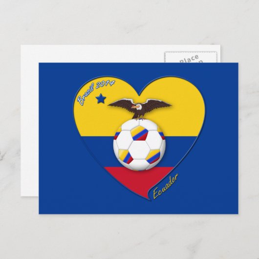 エクアドルのフンボル。エクアドル代表サッカー ポストカード (正面/裏面)