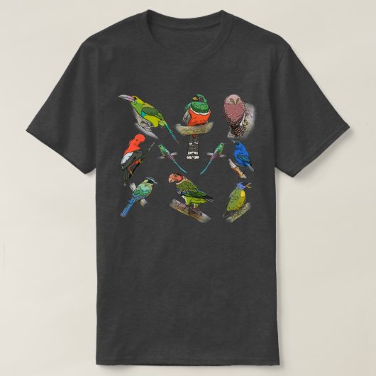 エクアドルのマシュピの鳥 Tシャツ (デザイン正面)