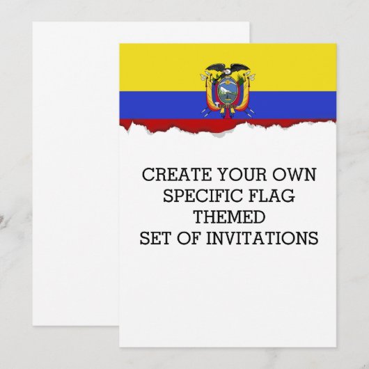 エクアドルの国旗 招待状 (正面/裏面)