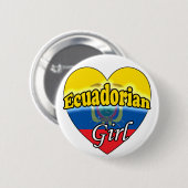 エクアドルの少女 缶バッジ (正面&裏面)