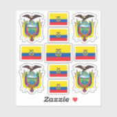 エクアドルの州記号/武器と旗のコート シール (シート)