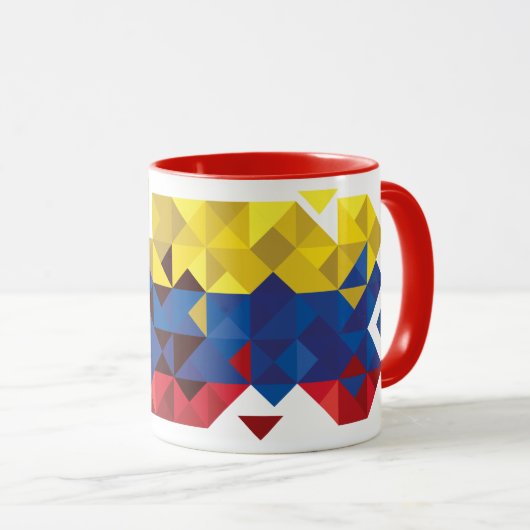 エクアドルの抽象的な旗、エクアドルPolyMugの共和国 マグカップ (正面右)