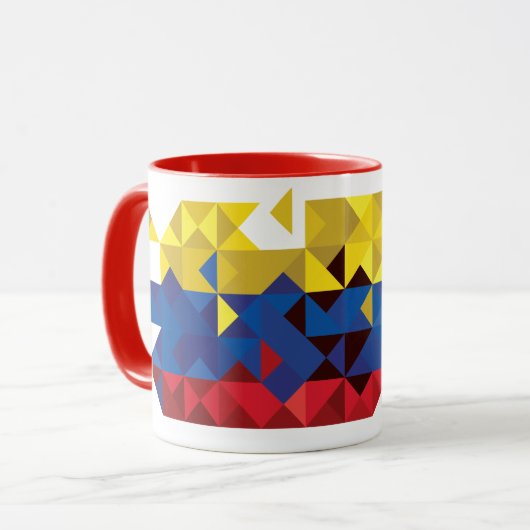 エクアドルの抽象的な旗、エクアドルPolyMugの共和国 マグカップ (正面左)