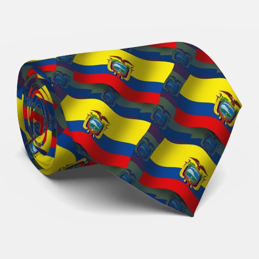 エクアドルの振る旗 ネクタイ (ロール)