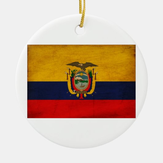 エクアドルの旗 セラミックオーナメント (正面)