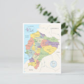 エクアドルの詳細地図 ポストカード (スタンド正面)