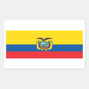 エクアドルまたはEcuadorianの旗 長方形シール