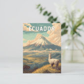 エクアドルイラストレーショントラベルアートヴィンテージ ポストカード (スタンド正面)