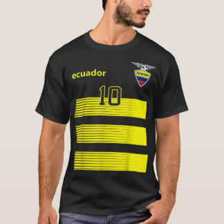 エクアドルサッカーエクアドルストライプのサッカー10ジャース Tシャツ