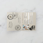 エクアドルパスポートウィズビーチハット結婚式招待状 招待状 (内部)