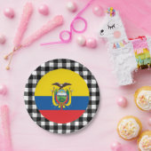 エクアドルプレート、バッファロー・プレイド&エクアドル国旗 ペーパープレート (パーティー)