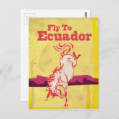 エクアドルヴィンテージ旅行ポスター ポストカード (正面/裏面)