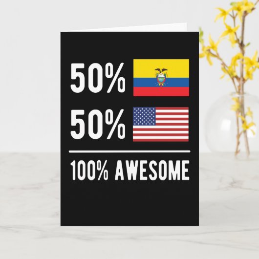 エクアドル中南米ハーフエクアドル国旗 カード (黄色い花)