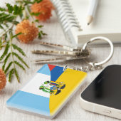 エクアドル半旗の国のシンボル キーホルダー (正面右)