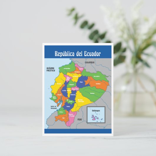 エクアドル南米の地図 ポストカード (スタンド正面)
