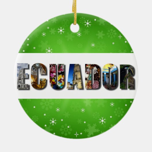 エクアドル南米の旅行写真クリスマス セラミックオーナメント (裏面)