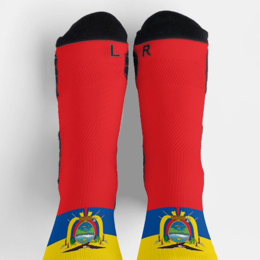 エクアドル国旗と愛国的なエクアドル国民プライド ソックス (上部)
