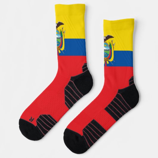 エクアドル国旗と愛国的なエクアドル国民プライド ソックス (左)