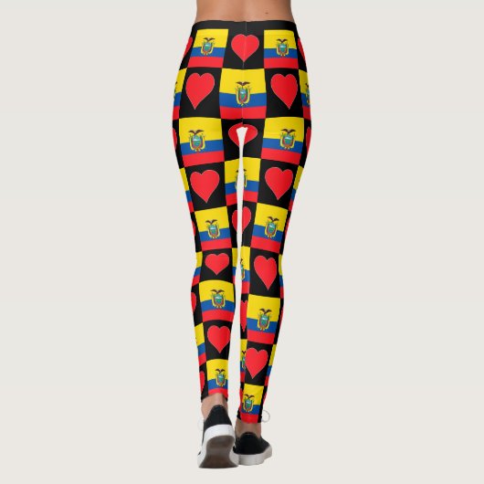 エクアドル国旗のハートパタン愛国的エクアドル レギンス (裏面)