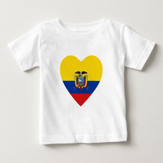 エクアドル国旗のハートTシャツ ベビーTシャツ (正面)
