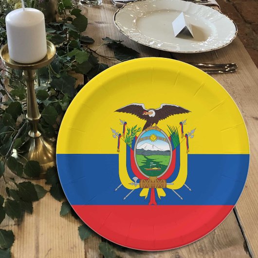 エクアドル国旗のプレート、パーティー、スポーツ、エクアドル ペーパープレート