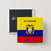 エクアドル国旗のボタン。 缶バッジ (正面&裏面)
