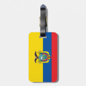 エクアドル国旗のラゲッジタグと革ストラップ ラゲッジタグ (裏面縦)