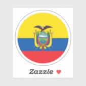 エクアドル国旗の丸いシール シール (シート)