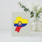 エクアドル国旗の地図フルサイズ ポストカード (スタンド正面)