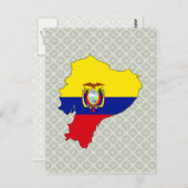 エクアドル国旗の地図フルサイズ ポストカード (正面/裏面)