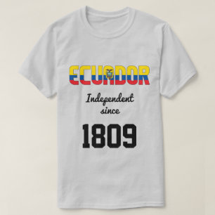 エクアドル国旗の独立性お祝い Tシャツ