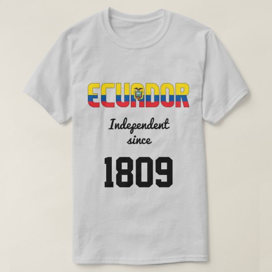 エクアドル国旗の独立性お祝い Tシャツ (デザイン正面)