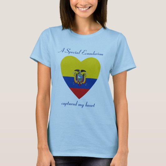 エクアドル国旗スウィートハートTシャツ Tシャツ (正面)