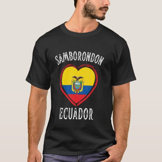 エクアドル国旗ハートサンボロンドンシティ Tシャツ (正面)