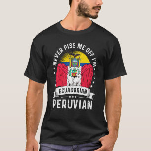 エクアドル国旗ペルー育ユーモア市民プライド Tシャツ