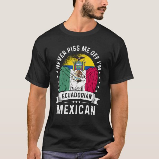 エクアドル国旗メキシコ育ユーモア市民プライド Tシャツ (正面)